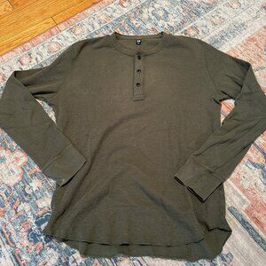 Long Sleeve Waffle T Shirt - Uniqlo